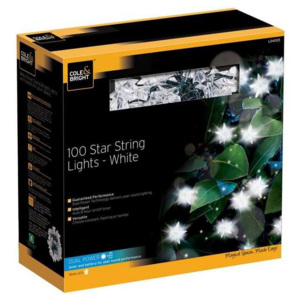 Solární LED řetěz Cole & Bright Dual Power 100 LED 11,9m - hvězdičková