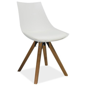Jídelní židle v retro stylu v bílé barvě v kombinaci s dekorem buk KN1029