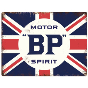 Plechová cedule Motor BP Spirit poškozená