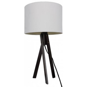 Moderní stolní lampa LILA Typ 4, bílá / dřevo černé