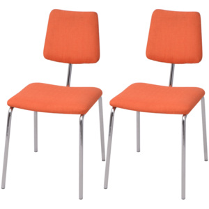 Jídelní židle 2 ks oranžové textil
