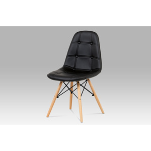 Artium Jídelní židle koženka černá / masiv buk - CT-720 BK1