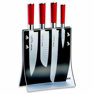 F.Dick, Sada kuchařských kovaných nožů 4ks s magnetickým stojanem, Red Spirit