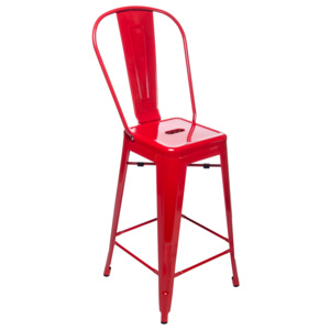 KHome Barová židle TOWER BACK 66cm červená kov