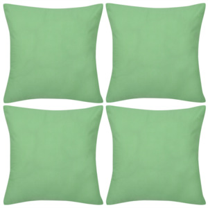 4 jablkově zelené povlaky na polštářky bavlna 50 x 50 cm