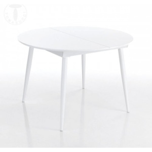 Jídelní rozkládací kulatý stůl ASTRO ROUND TOMASUCCI (barva - MDF, leštěný kov, bílý lesk)