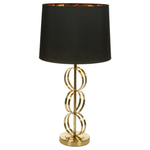 Černá stolní lampa se základnou ve zlaté barvě Santiago Pons Mear