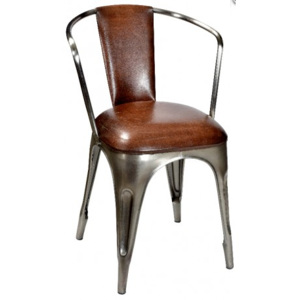 Industrial style, Kožená jídelní židle 80x54x47cm (1480)
