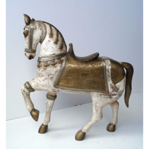 Industrial style, Dřevěná socha koně 120x105x30cm (1418)