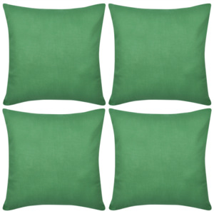 4 zelené povlaky na polštářky 50 x 50 cm