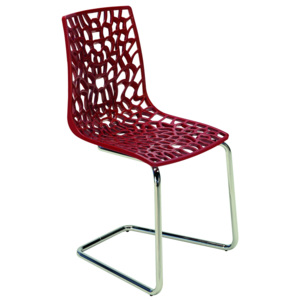 Židle jídelní plastová červená GROOVE Z