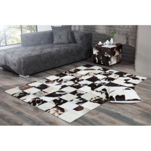 Luxusní koberec RODEO BROWN WHITE pravá kožešina Textil | Koberce