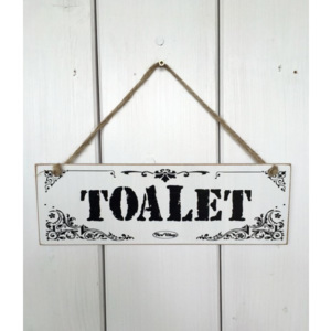 Dřevěná cedule na dveře - tabulka Toalet
