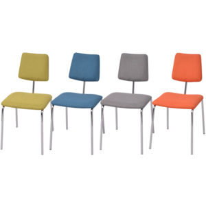 Čtyřdílný set jídelních židlí, textilní čalounění, vícebarevný