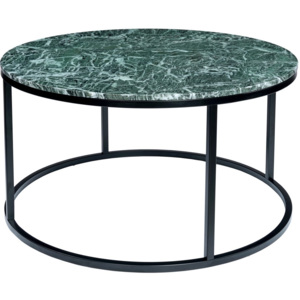 Tmavě zelený mramorový konferenční stolek s černým podnožím RGE Accent, ⌀ 85 cm