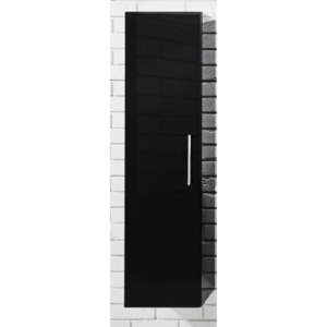 Závěsná koupelnová skříňka se zásuvkami v černém lesku F1250