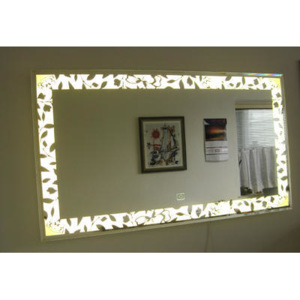 Luxusní zrcadlo PERLA 123/69 LED osvětlení s dotykovým senzorem Zrcadla | Zrcadla s osvětlením