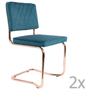 Sada 2 modrých židlí Zuiver Diamond Kink