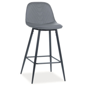 Barová čalouněná židle v šedé ekokůži KN616
