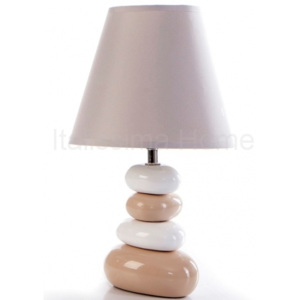 Dekorativní keramická lampa s kameny béžová Astrid