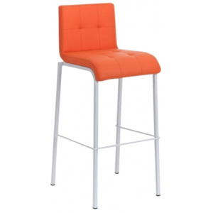 Barová židle Sarah Leder, výška 78 cm, bílá-oranžová