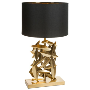 Černá stolní lampa se základnou ve zlaté barvě Santiago Pons Arlo