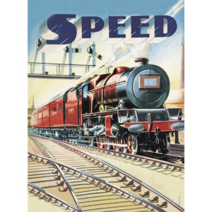 Plechový magnet vlak Speed train - vlak