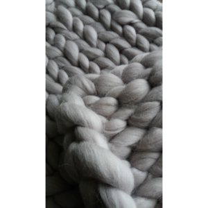 Hrubě pletený pléd Merino 45x80 Hrubě pletený pléd Merino: Modrá