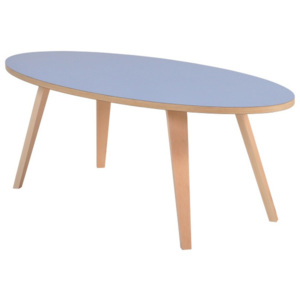 Modrý oválný konferenční stolek Garageeight Arvika, délka 114 cm