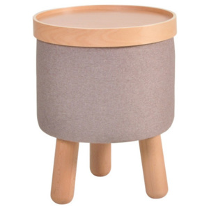 Hnědá stolička s detaily z bukového dřeva a odnímatelnou deskou Garageeight Molde, ⌀ 35 cm
