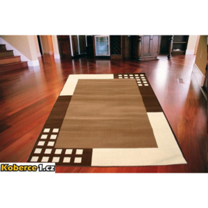 Kusový koberec PP Čtverce hnědý 80x150, Velikosti 80x150cm