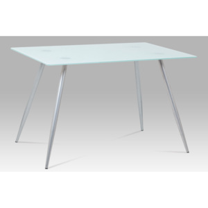 Artium jídelní stůl, GDT-115 WT, 120x70x76 cm mléčné sklo, nohy šedý lak