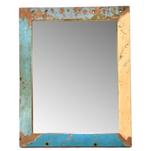 Zrcadlo v rámu, antik, teak, 45x36x2cm