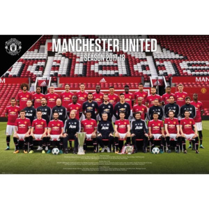Plakát, Obraz - Manchester United - Team Photo 17-18, (91,5 x 61 cm)