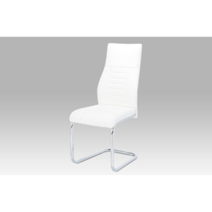 Artium Jídelní židle, bílá koženka / chrom - HC-955 WT