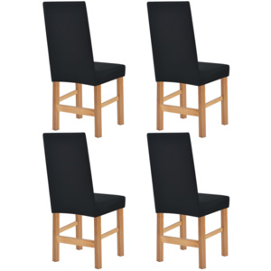 Strečové potahy na židle 4 ks černá piké