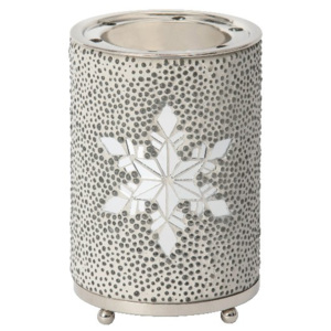 Yankee Candle - aromalampa Twinkling Snowflake (Aromalampa v luxusní stříbřité kolekci vzdává hold kráse sněhových vloček. S ní bude výzdoba vašeho do
