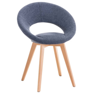 Jídelní židle Timy, látka, dřevěná podnož, modrá - výprodej S181814110 DMQ+