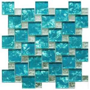 Maxwhite JSM-JC004 Mozaika skleněná modrá stříbrná 30x30cm sklo