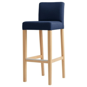 Modrá barová židle s přírodními nohami Custom Form Wilton