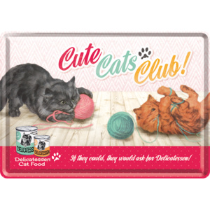 Nostalgic Art Plechová pohlednice - Cute Cats Club!