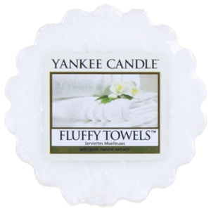 Yankee Candle - vonný vosk Fluffy Towels (Svěží vůně čistých ručníků, ještě teplých ze sušičky, se špetkou vůně citrónů, jablíček, levandule a lilií. 