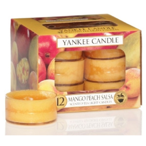 Yankee Candle - čajové svíčky Mango Peach Salsa 12ks (Šťavnatá manga a broskve, oživené citrusy, květy zázvoru a růžovým pepřem...)