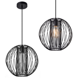 [lux.pro]® Dekoratívní designové závěsné svítidlo / stropní svítidlo - černé (1 x E27) HT169919