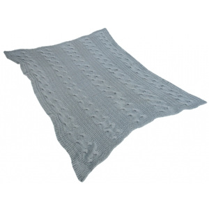 Inviro Pletená deka HOFFI 130 x 170 cm, šedá