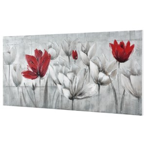 [art.work] Ručně malovaný obraz - květy - plátno napnuté na rámu - 70x150x3,8 cm
