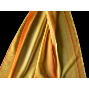 Záclona Nordic stripe 5004 - doprodej 150 cm žlutooranžová - posledních 2,6m