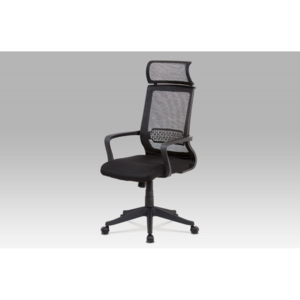 AutronicXML KA-C840 BK - Kancelářská židle, černá mesh, plastový kříž, houpací mechanismus