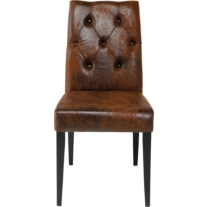 Sada 2 hnědých jídelních židlí s dekorativními knoflíky Kare Design Casual Buttons Vintage Padded