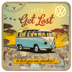 Nostalgic Art Sada podtácků 2 - VW Let's Get Lost 9x9 cm